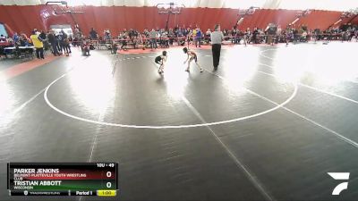 49 lbs Round 1 - Parker Jenkins, Belmont-Platteville Youth Wrestling Club vs Tristian Abbott, Wisconsin