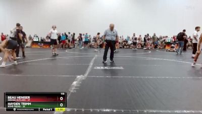 115 lbs Finals (2 Team) - Beau Heniser, Indiana Outlaws vs Hayden Trimm, Bomb Squad