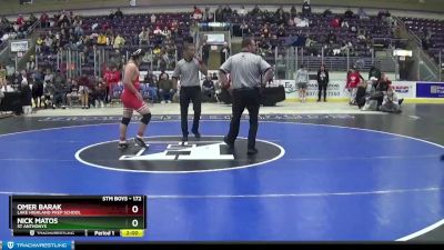 172 lbs 1st Place Match - Omer Barak, Lake Highland Prep School vs Nick Matos, St Anthonys