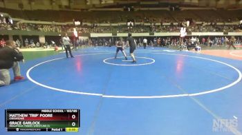 165/185 Cons. Round 2 - Matthew `Trip` Poore, Chesapeake vs Grace Garlock, Midlothian Miners Wrestling Cl