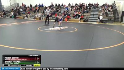 B-6 lbs Cons. Round 1 - Zayden McCabe, Center Point Urbana vs Fisher Sexton, Benton Community Wrestling Clu