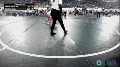 135 lbs 3rd Place - Gracy Gregory, Shelton Wrestling Academy vs Genesis Ball, Mannford Pirate Youth Wrestling