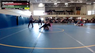 149 lbs Round 1 (6 Team) - Lukas Zodrow, Cloud County Community College vs Waleed Khairi, Northern Oklahoma College-Tonkawa