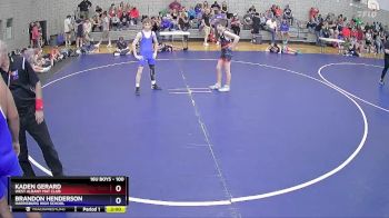 100 lbs Quarterfinal - Kaden Gerard, West Albany Mat Club vs Brandon Henderson, Harrisburg High School