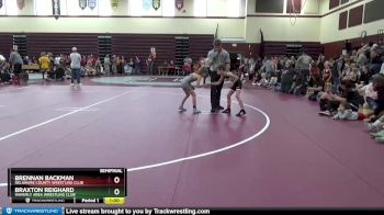 PW-8 lbs Semifinal - Brennan Backman, Delaware County Wrestling Club vs Braxton Reighard, Waverly Area Wrestling Club