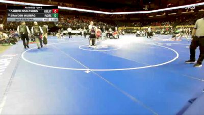 120 Class 3 lbs Quarterfinal - Carter Foglesong, Carl Junction vs Brayden Milberg, Pacific