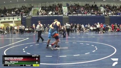 212 lbs Quarterfinal - Will Metallo, Northern York vs Brayden Benjamin, Armory Wrestling Academy