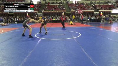 144 lbs Cons. Semi - Gaige Young, Belgrade Little Guy vs Waylon Ritchey, Lockwood Wrestling Club