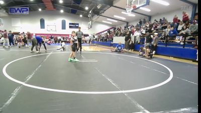 75 lbs Consolation - Baylor Allison, Checotah Matcats vs Harlow Williams, Vinita Kids Wrestling