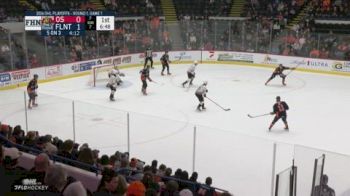 Nathan Aspinall Drills One-Timer To Increase Flint's Lead In Game 1