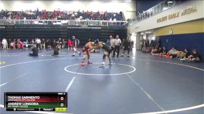 165 lbs Champ. Round 1 - Andrew Longoria, Rio Hondo College vs Thomas Sarmiento, Sacramento City College