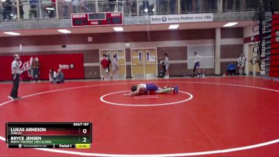 106 lbs Cons. Semi - Bryce Jensen, North Fremont High School vs Lukas Arneson, Challis