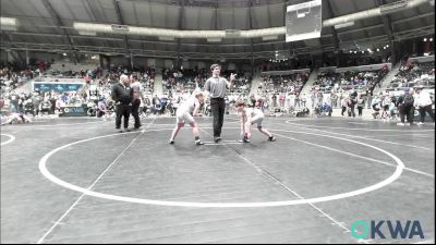 90 lbs Consolation - Derek Clark, Tulsa Blue T Panthers vs Sage Davis, Marlow Outlaws