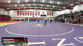 125 lbs Champ. Round 1 - Jesse Hernandez, Cerritos College vs Julian Sanchez, Menlo NWCA