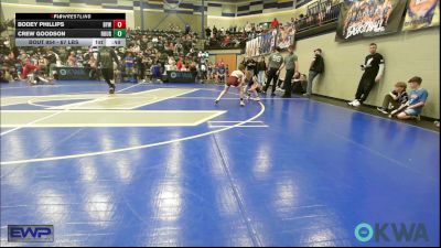 67 lbs Consi Of 4 - Bodey Phillips, Bristow Elementary Wrestling Club vs Crew Goodson, Rough Riders