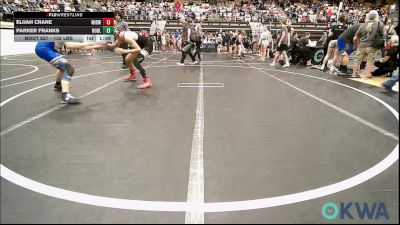 132 lbs Semifinal - Elijah Crane, Midwest City Bombers Youth Wrestling Club vs Parker Franks, Noble Takedown Club
