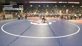 4A-132 lbs Cons. Round 1 - Jacob Stirling, Thunder Basin vs Weston Green, Green River
