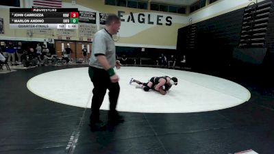 132 lbs Quarterfinal - John Carrozza, Ridgefield vs Marlon Andino, Enfield