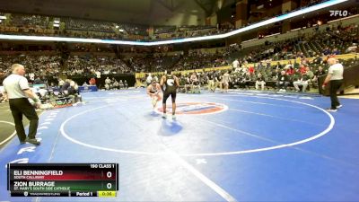 190 Class 1 lbs Cons. Round 2 - Zion Burrage, St. Mary`s South Side Catholic vs Eli Benningfield, South Callaway