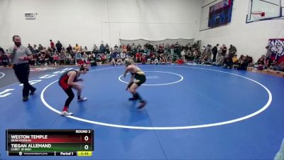 93-95 lbs Round 2 - Tiegan Allemand, Carey Jr High vs Weston Temple, Dean Morgan