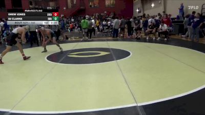141 lbs Quarterfinal - DJ Clarke, Roundtree Wrestling Academy vs Drew Jones, Southeastern