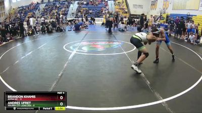 126 lbs Quarters & Wb (16 Team) - Brandon Khamis, Alpha WC vs Andres Ufret, Soldier City Lions Den