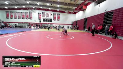 125 lbs Champ. Round 1 - Eczequiel Jaurrieta, Fresno City College vs Colin Lou, San Jose State University