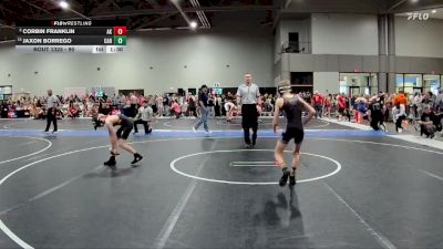 90 lbs Champ. Round 1 - Jaxon Borrego, Carroll vs Corbin Franklin, Atwood Kids