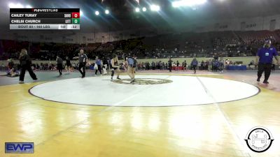 160 lbs Consi Of 8 #2 - Cailey Turay, Sand Springs Jr High vs Chelsi Church, Little Axe Takedown Club