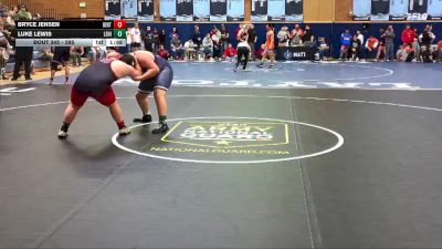 285 lbs Cons. Round 3 - Bryce Jensen, Uintah vs Luke Lewis, Lehi