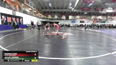 174 lbs Champ. Round 3 - Wylee Lindeen, Eastern Oregon University (OR) vs Thomas Even, Grand View (Iowa)
