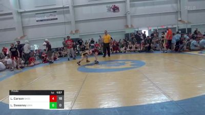 68 lbs Final - Lila Carson, Badger Girls Elite vs Lilli Sweeney, Grindhouse W.C.