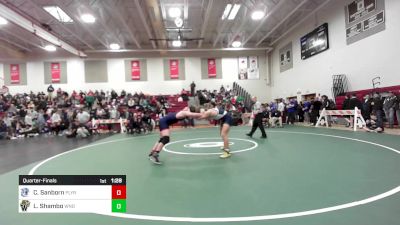 182 lbs Quarterfinal - Caden Sanborn, Plymouth vs Liam Shambo, Windham