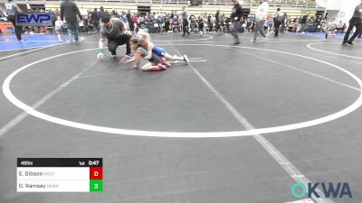 46 lbs Quarterfinal - Emmalyn Gibson, Wolfpak Wrestling vs Octavia Ramsey, Newkirk Takedown Club