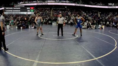 2A 285 lbs Champ. Round 1 - Michael Vazquez, McMichael vs Cooper Johnson, Washington High School