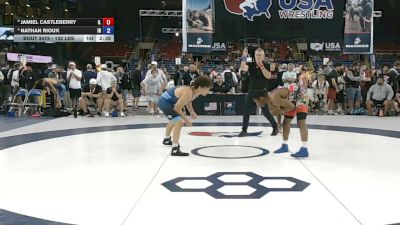 132 lbs Cons. Sub-semis - Jamiel Castleberry, Illinois vs Nathan Rioux, Indiana