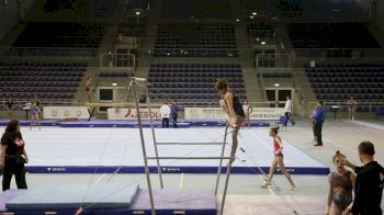 Lucia Jakab Bar Dismount, Training Day 1 - 2018 City of Jesolo Trophy