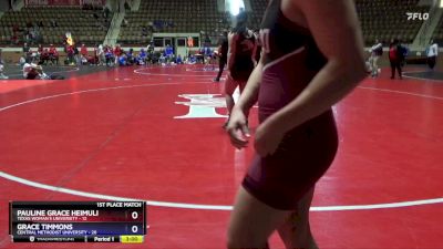 180 lbs Finals (2 Team) - Pauline Grace Heimuli, Texas Woman`s University vs Grace Timmons, Central Methodist University