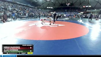 92 lbs Champ. Round 2 - Elijah Governor, South West Washington Wrestling Club vs Adrian Valdovinos, Toppenish USA Wrestling Club