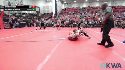 80 lbs Quarterfinal - Owen Boggs, Cleveland Take Down Club vs Michael Robison, Skiatook Youth Wrestling