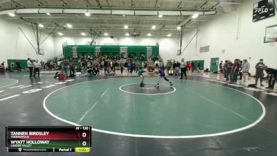 120 lbs Semifinal - Wyatt Holloway, Lander Valley vs Tannen Birdsley, Thermopolis