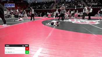 46 lbs Quarterfinal - Roston Martin, Berryhill Wrestling Club vs Wyatt Worth, Collinsville Cardinal Youth Wrestling