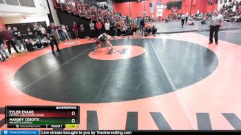 120 lbs Quarterfinal - Tyler Evans, Crystal Lake (PRAIRIE RIDGE) vs Massey Odiotti, Wilmette (LOYOLA)