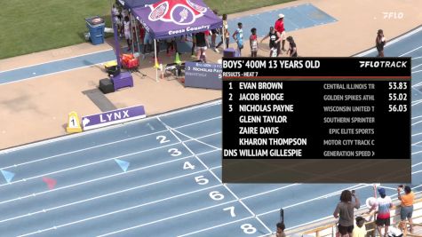 Youth Boys' 400m, Semi-Finals 8 - Age 13