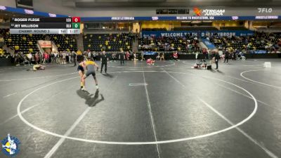 144 lbs Champ. Round 2 - Roger Flege, La Crosse Aquinas vs Jet Millison, Basehor-Linwood HS