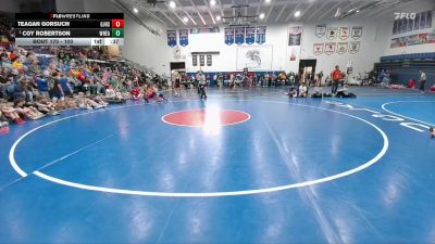 100 lbs Cons. Round 2 - Teagan Gorsuch, Gering Middle School vs Coy Robertson, Wheatland