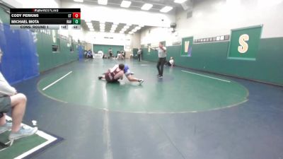 215 lbs Cons. Round 1 - Cody Perkins, Cherokee Trail vs Michael Mota, Ramona