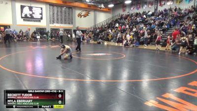 B-5 lbs Round 2 - Myla Eberhart, Waverly Area Wrestling Club vs Beckett Tudor, Waverly Area Wrestling Club