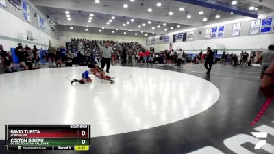 63 lbs Cons. Round 3 - Colton Gibeau, OC RTC/Fountain Valley HS vs David Tuesta, Adrenaline