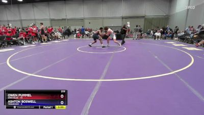 215 lbs Placement Matches (8 Team) - Owen Pummel, Ohio Blue vs Ashton Boswell, Tennessee